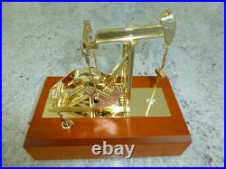 Vintage Crude Oil Pump Music Box Automaton Gilt Gold Pump With Wooden Case