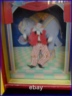 Vintage Dancing CLOWN Musical Automaton shadow music box