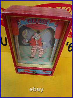 Vintage Dancing CLOWN Musical Automaton shadow music box