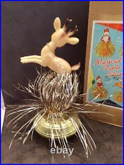 Vintage Deer Musical Table Stand RARE Find Christmas Decor Plays