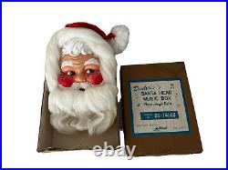 Vintage Dexter's Santa Head Music box lee wards with Box christmas