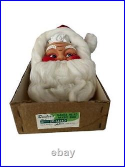 Vintage Dexter's Santa Head Music box lee wards with Box christmas