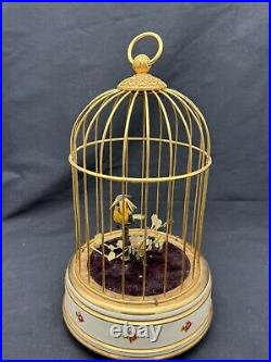 Vintage ELPA Automation Bird Brass Cage Music Box, GERMANY