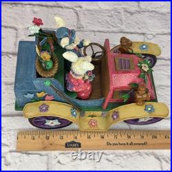 Vintage Easter Musical Old Car Rabbit Couple Spring Ride 11 Metal & Wood