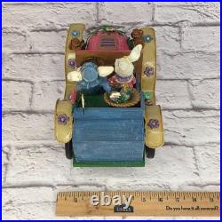Vintage Easter Musical Old Car Rabbit Couple Spring Ride 11 Metal & Wood