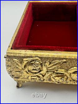 Vintage Enamel Bird Automation Etched Music Jewelry Box JAPAN Works! TAJ SF