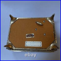 Vintage Enamel Butterfly Automaton Music Box Jewelry Box