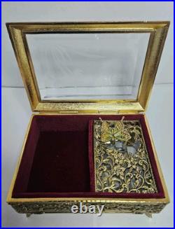 Vintage Enamel Butterfly Automaton Music Jewelry Box Westland Made In Japan Vintage Enamel Butterfly Automaton Music Jewelry Box Westland Made In Japan