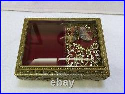 Vintage Enamel Butterfly Music Box Beautiful Works Perfect Must See
