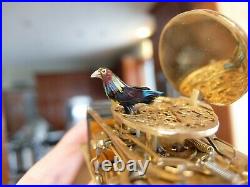 Vintage Enamel Singing Bird Box Automaton Music Box (watch Video)