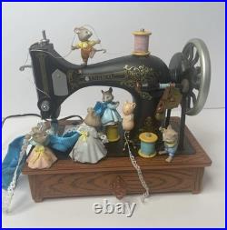 Vintage Enesco 1989 Music Box Sew Petite My Favorite Things Mice Sewing machine