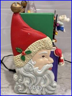 Vintage Enesco Booked for the Holidays Action/Lights Music Christmas Decor