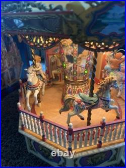 Vintage Enesco CAROUSEL ROYALE Animated Illuminated Musical Carousel WORKS