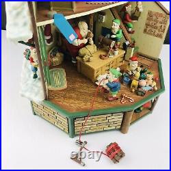 Vintage Enesco Christmas Santas Workshop Deluxe Animated Musical Display Box
