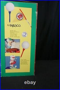 Vintage Enesco Golf Clubs 19th Hole Action Motion Music Box New