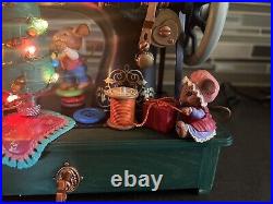 Vintage Enesco Homespun Holidays Sewing Machine Deluxe Lighted Action Musical