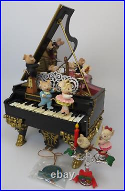 Vintage Enesco Music Mice-Tro Piano Concert Plays Polonaise Works with Box