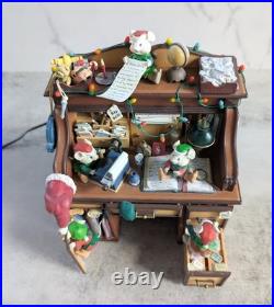 Vintage Enesco Musical Society CHECKING IT TWICE Animated Motion Music Box Mice Vintage Enesco Musical Society CHECKING IT TWICE Animated Motion Music Box Mice