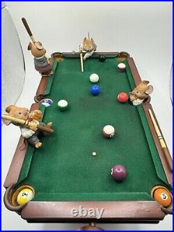 Vintage Enesco On Cue Deluxe Multi-action Musical Pool Table Mice Working W Box