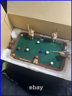 Vintage Enesco On Cue Deluxe Multi-action Musical Pool Table Mice Working W Box