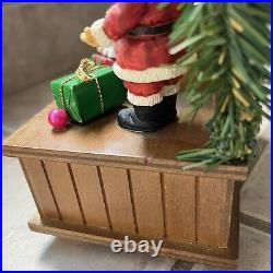 Vintage Enesco Santa's Workshop Christmas ANIMATED MUSIC BOX Rare