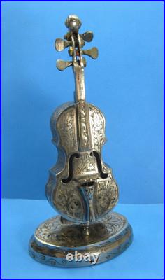 Vintage FRED ZIMBALIST ETCHED CELLO Music Box Works