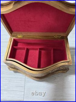 Vintage Florentine Wooden Musical Jewelry Box, Victorian Style Romantic Scene Vintage Florentine Wooden Musical Jewelry Box, Victorian Style Romantic Scene