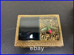 Vintage Flying Hummingbird wings Move musical Jewelry Box Rare & Work great