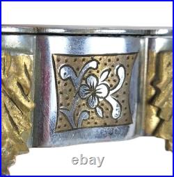 Vintage Fred Zimbalist Thorens Hand-Etched Swiss Music Box Silver & Brass