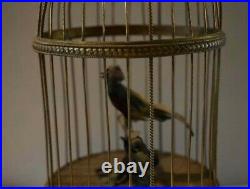 Vintage French Bontems Singing Bird Cage-Bird Mechanical Automaton(WORKING)