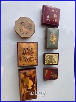 Vintage Gargiulo Guiseppe Music Italian Inlaid Wood Jewelry Box Lot Of Seven