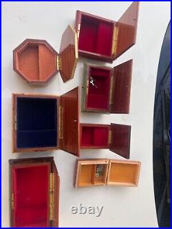 Vintage Gargiulo Guiseppe Music Italian Inlaid Wood Jewelry Box Lot Of Seven