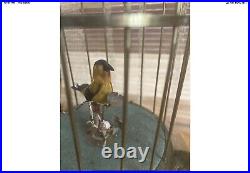 Vintage German Automation Singing Bird Cage With 2 Birds (Very Rare)
