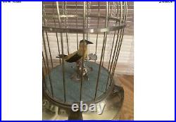 Vintage German Automation Singing Bird Cage With 2 Birds (Very Rare)