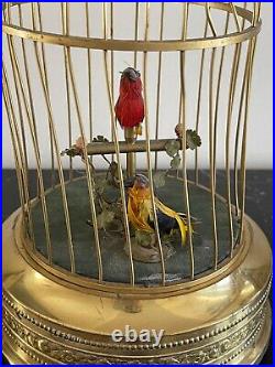 Vintage German Karl Griesbaum Cage Double Singing Birds Music Box Watch Video