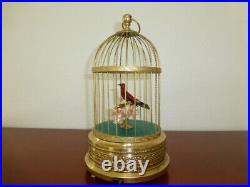 Vintage German Karl Griesbaum Singing Bird Cage Automaton Music Box (see Video)