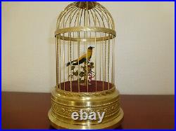 Vintage German Karl Griesbaum Singing Bird Cage Automaton Music Box (see Video)