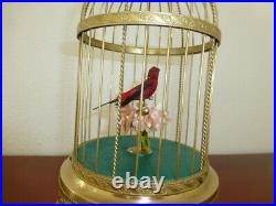 Vintage German Karl Griesbaum Singing Bird Cage Automaton Music Box (see Video)