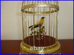 Vintage German Karl Griesbaum Singing Bird Cage Automaton Music Box (see Video)