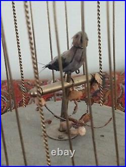 Vintage German Ken D Singing Bird Automaton In Birdcage