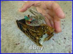 Vintage German Singing Bird Box Musical Automaton Silver Metal Case With Key