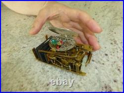 Vintage German Singing Bird Box Musical Automaton Silver Metal Case With Key