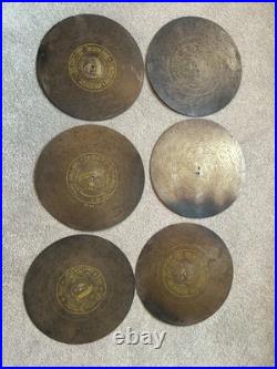 Vintage German Symphonion Metal Music Box Disc 10 5/8 Lot of 6