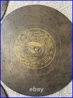 Vintage German Symphonion Metal Music Box Disc 10 5/8 Lot of 6