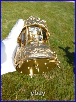Vintage Gold Filled Carousel Music Box Antimony Horses 8 Mirrored Column