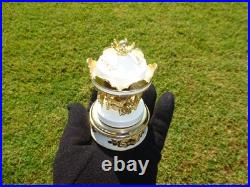 Vintage Gold Gilt Metal Carousel Music Box Antimony Horses Mirrored Column