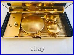 Vintage Goldtone Compact Make Up Purse Kit. Sankyo Musical mechanism. Japan