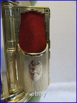 Vintage Green Onyx Musical Carousel Cigarette Or Lipstick Holder Italy
