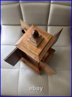 Vintage HELVETIC Wooden Musical Carousel Dispenser Cigarette WORKING Baby Face