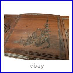 Vintage Hand Carved Wood Jewelry Box Chinese Oriental Asian Musical Music